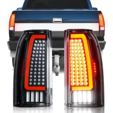 Imagem de Luzes traseiras adequadas para Chevy Tahoe/Suburban 2015-2020, lanternas traseiras laterais do motorista e do passageiro, conjunto de lanterna traseira traseira de LED, lente transparente preta