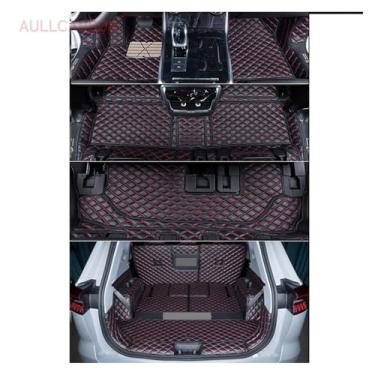 Imagem de Tapetes automotivos compatíveis com Tiggo 8 Pro MAX 2023-2024, almofadas personalizadas para os pés, carpete de salão com cobertura total, acessórios para interior, 7 assentos(Red 1 with trunk)