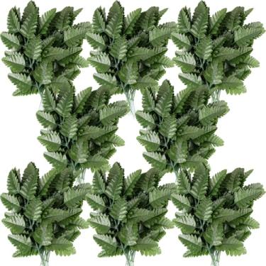 Imagem de Kukooka Samambaia de folha de seda artificial, palitos de samambaias de vegetação falsa, caules de folhas para flores, arranjos faça você mesmo, decoração de cemitério de casa, casamento, jardim (160