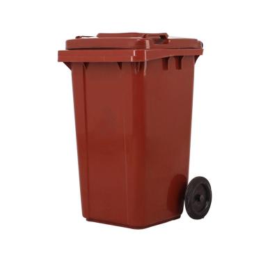 Imagem de Lixeira Externa Com Tampa Lata Lixo Plástico Grande Capacidade Lixeira Cilíndrica Longa Para Triagem Externa 4 Cores Uso(Brown,100L)