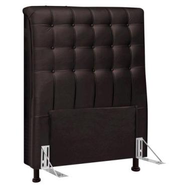 Imagem de Cabeceira Cama Box Solteiro Ciara 90cm Botonê Com Frame Sintético Marr