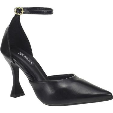 Imagem de Sapato Feminino Bico Fino Salto Fino Scarpin Slingback - LAZZLU, Preto