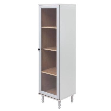 Imagem de Cristaleira 1 Porta Vidro Pés Madeira 151x40 cm E963 Cinza Dtall