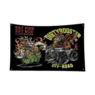 Imagem de Bandeira De Poliéster Rat Fink Choppers De 3x5 Pés Com Impressão Digit