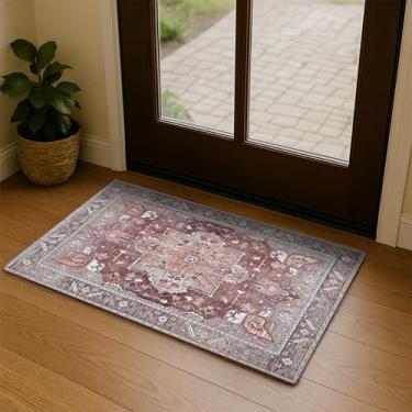 Imagem de Tapete lavável, casa de fazenda moderna, vintage, turco, boêmio, envelhecido, oriental, tradicional, tapetes para sala de estar, jantar, quarto, escritório, entrada, hall de entrada