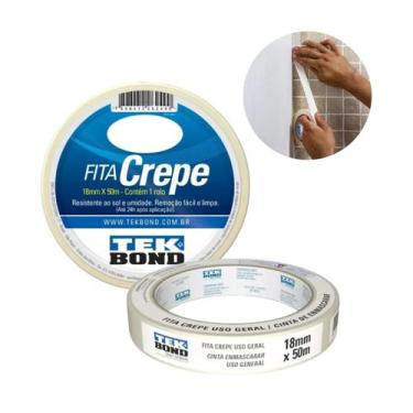 Imagem de Fita Adesiva Crepe Uso Geral Resistente 18mmX50m Tekbond