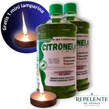 Imagem de  citronela concentrado  2x1l faz 400l + mini lamparina grátis - REPELE