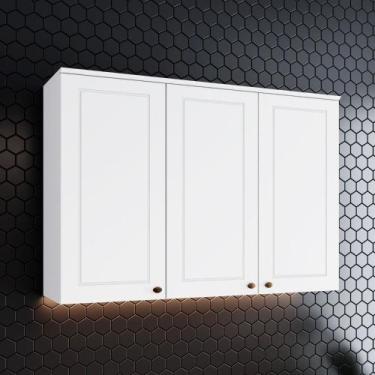 Imagem de Armário Aéreo 120cm 3 Portas Americana Henn - Branco HP Fosco