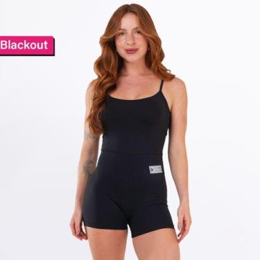 Imagem de Macaquinho Fitness Blackout Alcinha Slim Sem Transparência Academia Ma