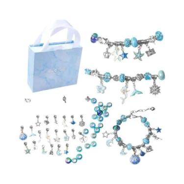 Imagem de Conjunto De Pulseiras De Miçangas DIY Para Meninas Com Caixa De Armaze