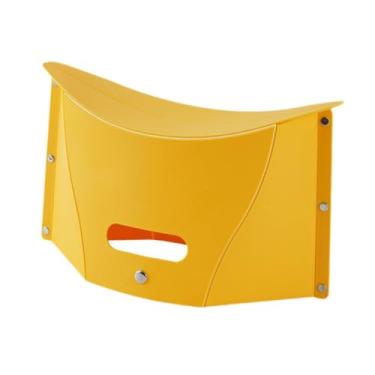 Imagem de simhoa Banco dobrável portátil, cesto baixo, bolsa de uso duplo, banco de acampamento, assento dobrável para churrasco, biblioteca de viagem, compras ao ar, Amarelo