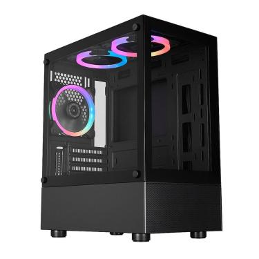 Imagem de Gabinete Gamer Aquário K-Mex Medusa - Vidro Temperado - Micro ATX - Preto - CG01TWRH001CB0X