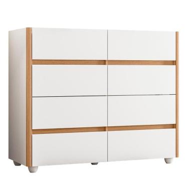 Imagem de Cômoda Aparador Infinite 8 Gavetas Branco/freijó - Móveis Albatroz Branco/freijó