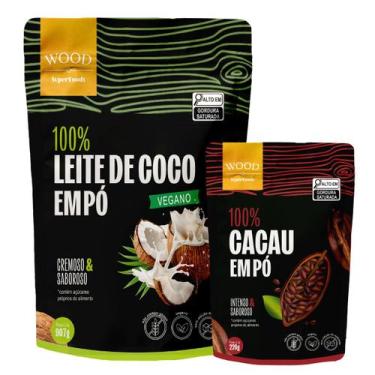 Imagem de Cacau em Pó 100% Puro 226g + Leite de Coco em Pó Puro 907g - Wood Supe
