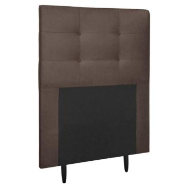 Imagem de Cabeceira Estofada Cama Box Solteiro 90 Cm Irlanda Suede Marrom