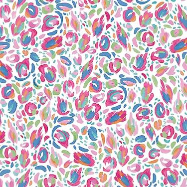 Imagem de RoomMates Papel de parede vermelho multi pincelada leopardo descascar e colar