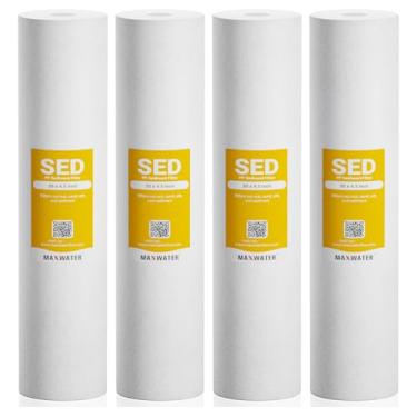 Imagem de Max Water 5 Micron 20 x 4,5 filtro de sedimentos 50,8 cm para toda a casa BB sistema de filtragem de água cartucho compatível DGD-5005-20, FP25B, AP810-6, FPMB5-20, P5-20, 155358-43, pacote com 4