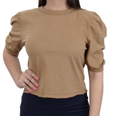 Imagem de Camiseta Feminina LZT Cropped Marrom Baunilha - 2372-Feminino