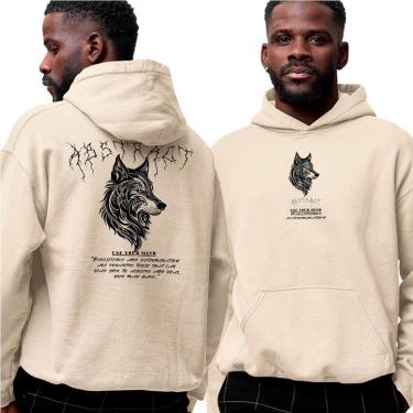 Imagem de Blusa Moletom Com Capuz‎ Lobo Dark Persistence Your Mind-Unissex