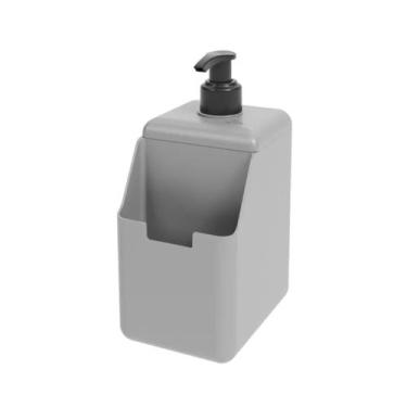Imagem de Porta Detergente e Esponja Single Para Pia 500ml Cinza Claro - Brinox