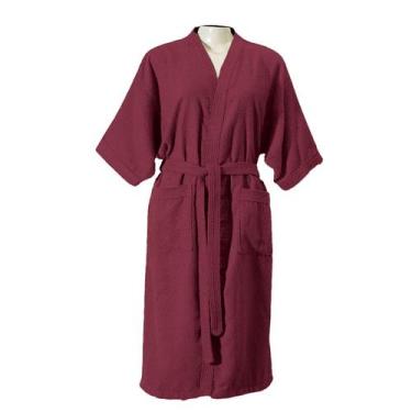 Imagem de Roupão de Banho 100% Algodão Atoalhado Tamanho Unico Dianneli, Vinho