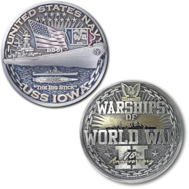 Imagem de Stay Frosty Enterprises Moeda Colecionável Do Encouraçado Uss Iowa Bb-61, Navios De Guerra Da Segunda Mundial