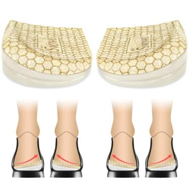 Imagem de Svowin Palmilhas De 3 Camadas Ajustáveis Para Supinação E Pronação Excessiva, Antiderrapantes Cunha Medial Lateral Alinhamento Dos Pés, Dor No Joelho, Pernas Arqueadas, Osteoartrite (Bege, P: L 4-7,