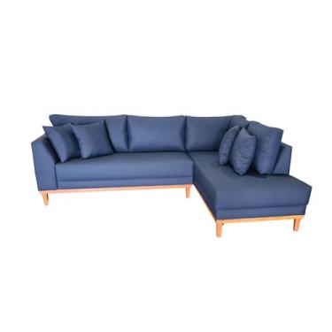 Imagem de Sofá Canto Pierri 250x180cm Lado Direito Base Madeira Tecido Acquabloc