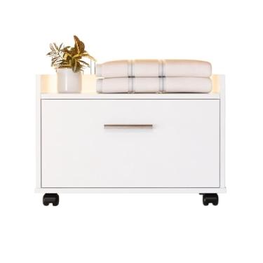 Imagem de Gabinete Armário Para Banheiro Com Gaveta E Rodinhas (Branco)