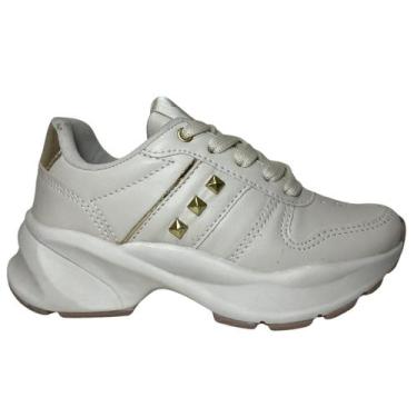 Imagem de Tênis fiocco infantil jogging rh1104, Off white ouro, 35