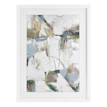 Imagem de Stupell Industries Impressão emoldurada branca abstrata de ressonância colorida design sob vidro por Hannah Dawson, 20 x 14