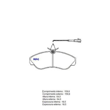 Imagem de Pastilha Freio Convencional Dianteira Com Alarme Sistema Bendix Berlin