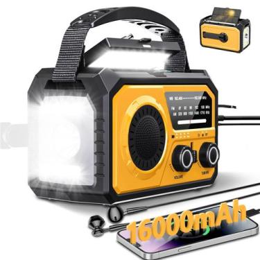 Imagem de Rádio de emergência BAYTWA 16000mAh com carregador solar de manivela