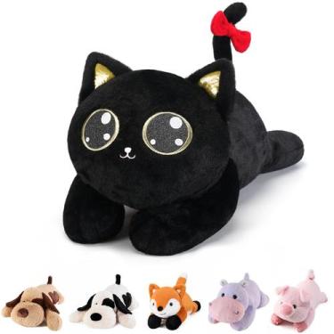 Imagem de Bicho de pelúcia pesado meowtastic Black Cat 22 cm 2 kg