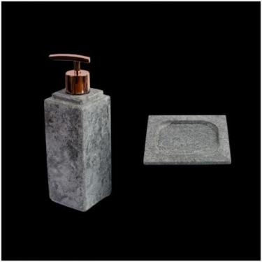 Imagem de Kit Banheiro Bancada Lavabo Luxo Em Pedra Sabão N02 Rosê - INDUSTRIA S