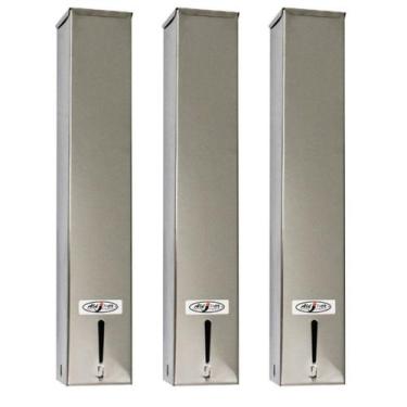 Imagem de Kit 3 Dispensers Quadrado 200ml Inox - CM Design