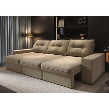 Imagem de Sofá Toscana 3 Lugares Retrátil e Reclinável Suede 230cm - CIALAR MÓVE