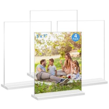 Imagem de Porta-retratos acrílico Douildhaiy 13x18cm transparente, pacote com 4