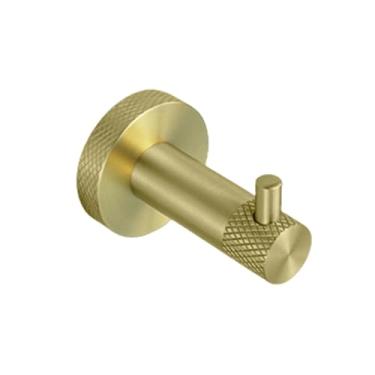 Imagem de Suporte de toalha de parede em aço inoxidável dourado escovado, suporte para papel higiênico, gancho para roupão, porta-copos, escova de vaso sanitário, acessórios de banheiro, gancho para roupão sim