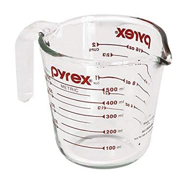 Imagem de Pyrex Copo medidor de 2 xícaras Prepware, gráficos vermelhos, transparente