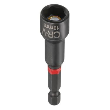 Imagem de HARFINGTON Broca de chave de porca, soquete métrico de 10 mm, haste sextavada de 1/10.2 cm, soquete magnético longo de 6 pontos, soquete magnético de 6 pontas, conjunto de parafusos de aço fosfatado