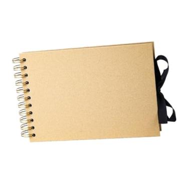 Imagem de Fenteer Álbum de fotos de scrapbook, álbum de memórias para festa, laço decorativo, presente, faça você mesmo para chá de bebê, memórias, armazenamento de, Amarelo