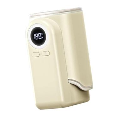 Imagem de YIJU Aquecedor de mamadeiras portátil ajustável com controle de temperatura, aquecedor para viagens, enfermagem, acampamento, casa, Bege