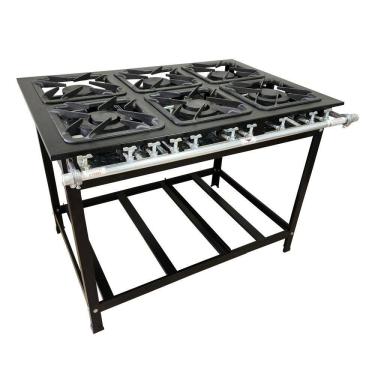 Imagem de Fogao 6 Bocas 30X30 Gold Cfzg-134 Gas Glp Baixa Pressao Perfil 7Cm De Pe - Cefaz