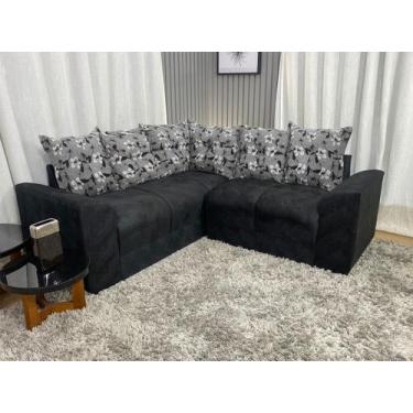 Imagem de Sofá Canto Preto com Floral 601/33 Belo - Alpoim