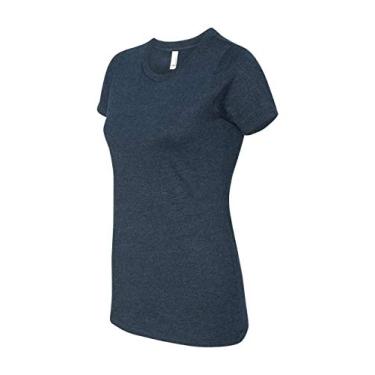 Imagem de Camiseta feminina CVC Next Level - branca, Midnight Navy, Small