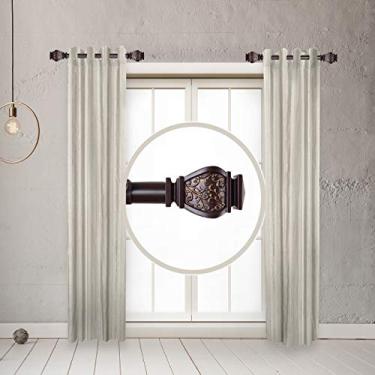 Imagem de RUDI Varão de cortina lateral Jypsiere de 2,5 cm, 30,5 a 50,8 cm (conjunto com 2), mogno