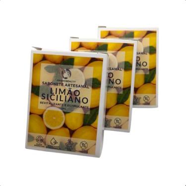 Imagem de Kit 3 Sabonete Glicerinado Artesanal de Limão Siciliano em Barra 100g