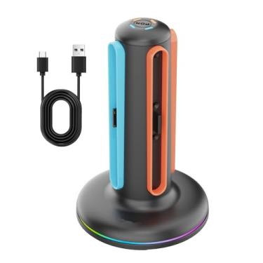 Imagem de Estação de carregamento magnética com 4 compartimentos para controle de jogo 5V com efeitos de luz RGB adequada para Nintendo Switch 2 Joy-Con 2