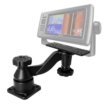 Imagem de AGEofDMS Suporte Fishfinder de alumínio resistente para telas de 7 a 12 polegadas, com braço reforçado, compatível com Garmin, Lowrance, Humminbird, Raymarine